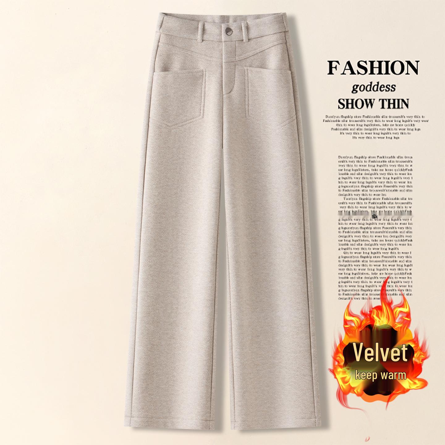 Women s Off-White Herringbone Wool Wide-Leg Pants: Autumn/Winter High-Waisted, Velvet-Lined, Slim Straight-Leg Design. 2XL
Women s Off-White Herringbone Wool Wide-Leg Pants: Autumn/Winter High-Waisted, Velvet-Lined, Slim Straight-Leg Design. 2XL
