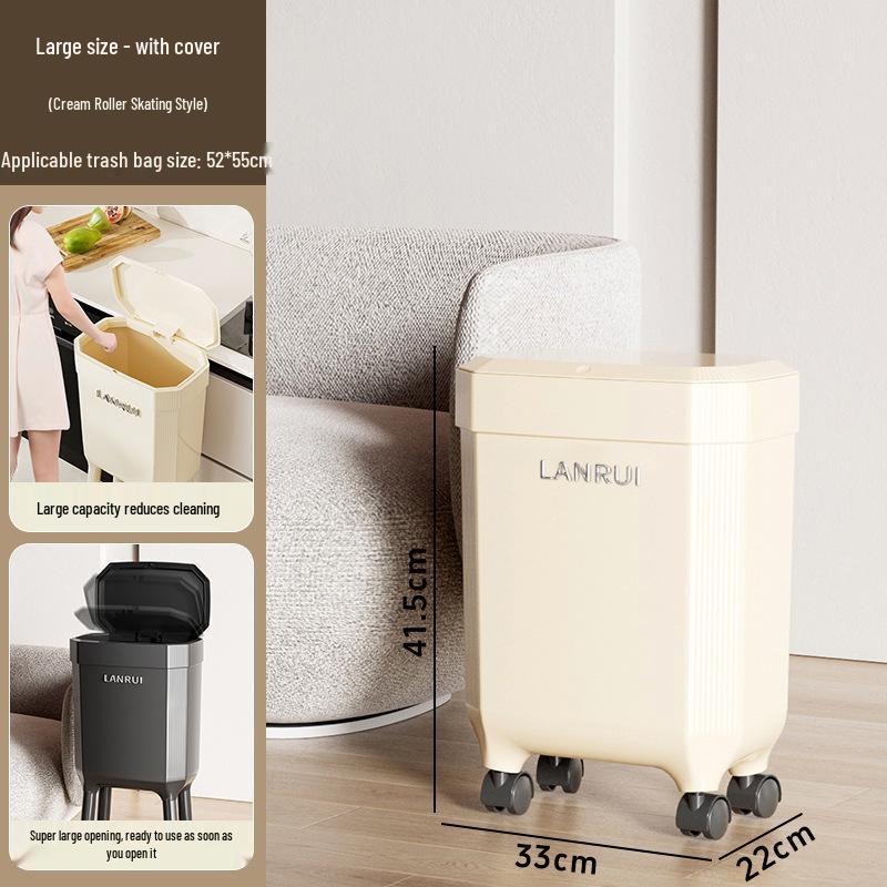 Mobile High-Leg Trash Can with Pop-Up Lid & Wheels - Large Capacity Crevice Storage for Kitchen
Mobile High-Leg Trash Can with Pop-Up Lid & Wheels - Large Capacity Crevice Storage for Kitchen