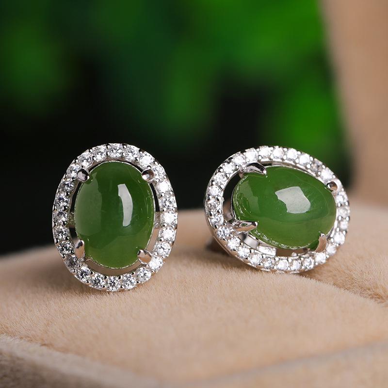 Antique-Style 925 Silver Jasper Stud Earrings with Hetian Jade and Authenticity Certificate 925 silver
Antique-Style 925 Silver Jasper Stud Earrings with Hetian Jade and Authenticity Certificate 925 silver
