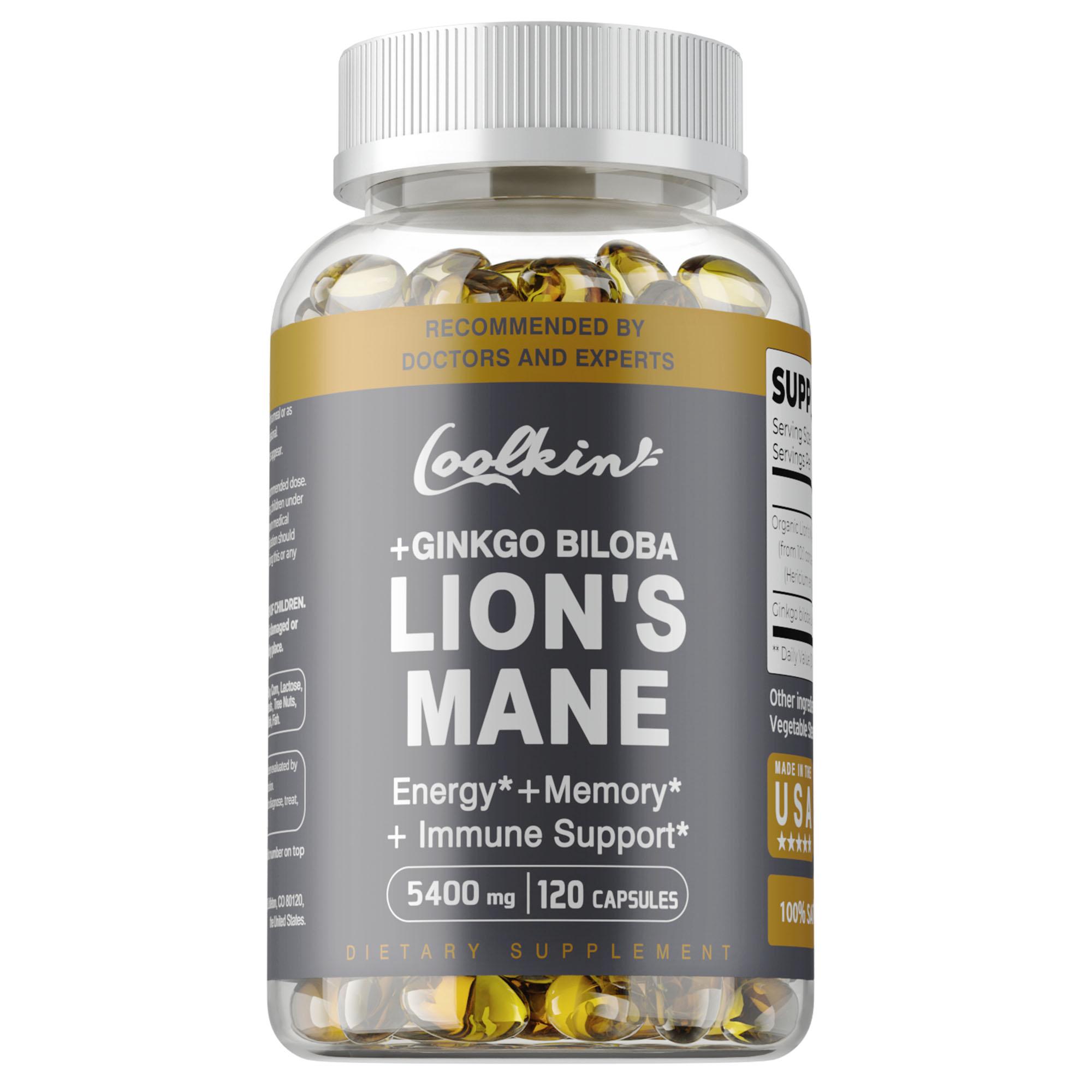 Organic Lion s Mane Mushroom Softgels, 5400 mg per serving, contain Ginkgo biloba extract to support focus and memory. 120
Organic Lion s Mane Mushroom Softgels, 5400 mg per serving, contain Ginkgo biloba extract to support focus and memory. 120