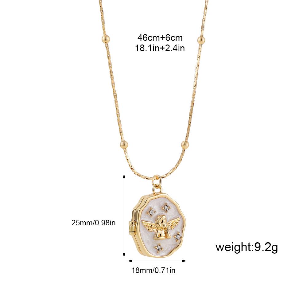 Vintage White Shell Angel Openable Photo Frame Pendant Necklace for Women Waterproof Zircon Choker Fashion Chic Jewelry
Vintage White Shell Angel Openable Photo Frame Pendant Necklace for Women Waterproof Zircon Choker Fashion Chic Jewelry