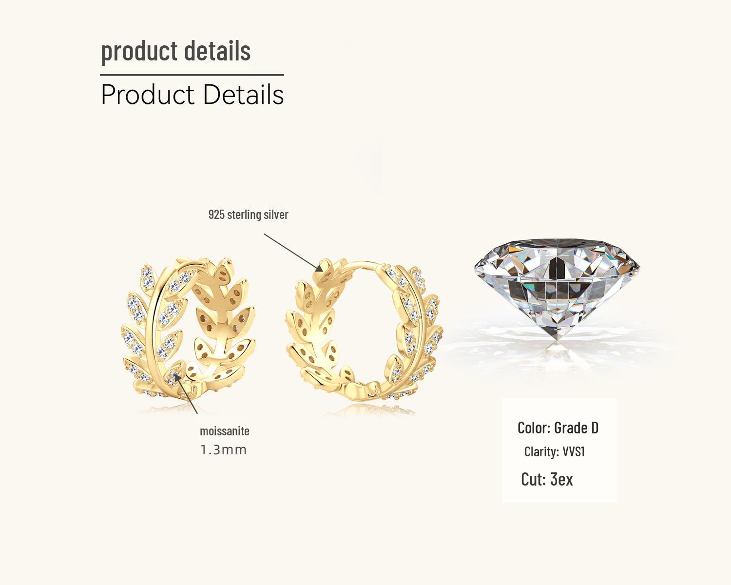 Моссанит Лист Стерлинговое Серебро Серьги-клипсы для женщин 0.4 carat + 0.4 carat золотой
Моссанит Лист Стерлинговое Серебро Серьги-клипсы для женщин 0.4 carat + 0.4 carat золотой