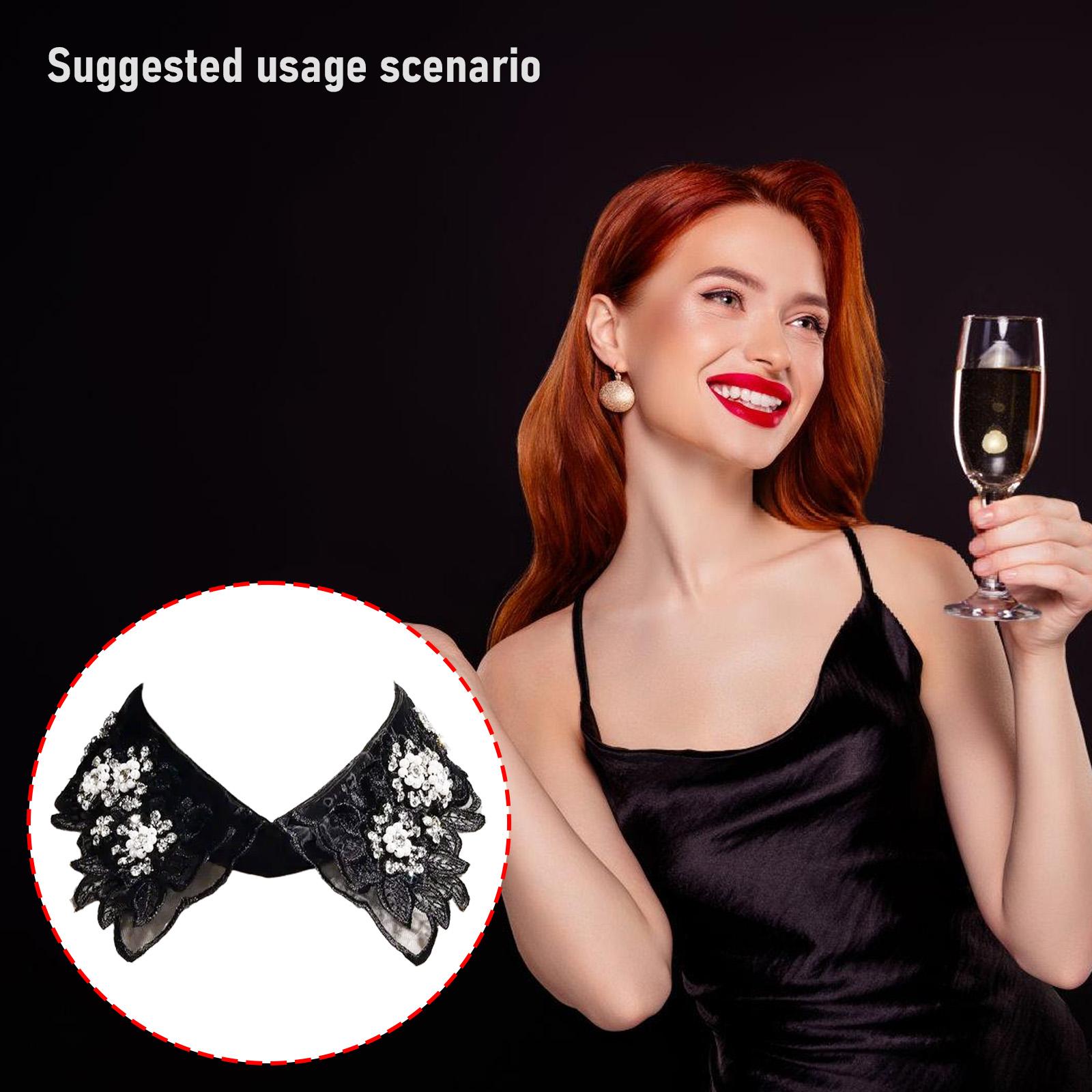 Lace Detachable Collar for Women Embroidery Floral Beaded Lapel Ruffled Stand False Collar Decorative Dress Accessories чорний
Lace Detachable Collar for Women Embroidery Floral Beaded Lapel Ruffled Stand False Collar Decorative Dress Accessories чорний