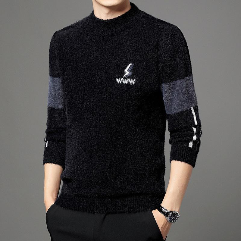 Зимний новый мужской вязаный свитер с полувысоким воротником из искусственного меха норки, модный тренд, утолщенный топ-бадлон 130/190/4XL чёрный
Зимний новый мужской вязаный свитер с полувысоким воротником из искусственного меха норки, модный тренд, утолщенный топ-бадлон 130/190/4XL чёрный