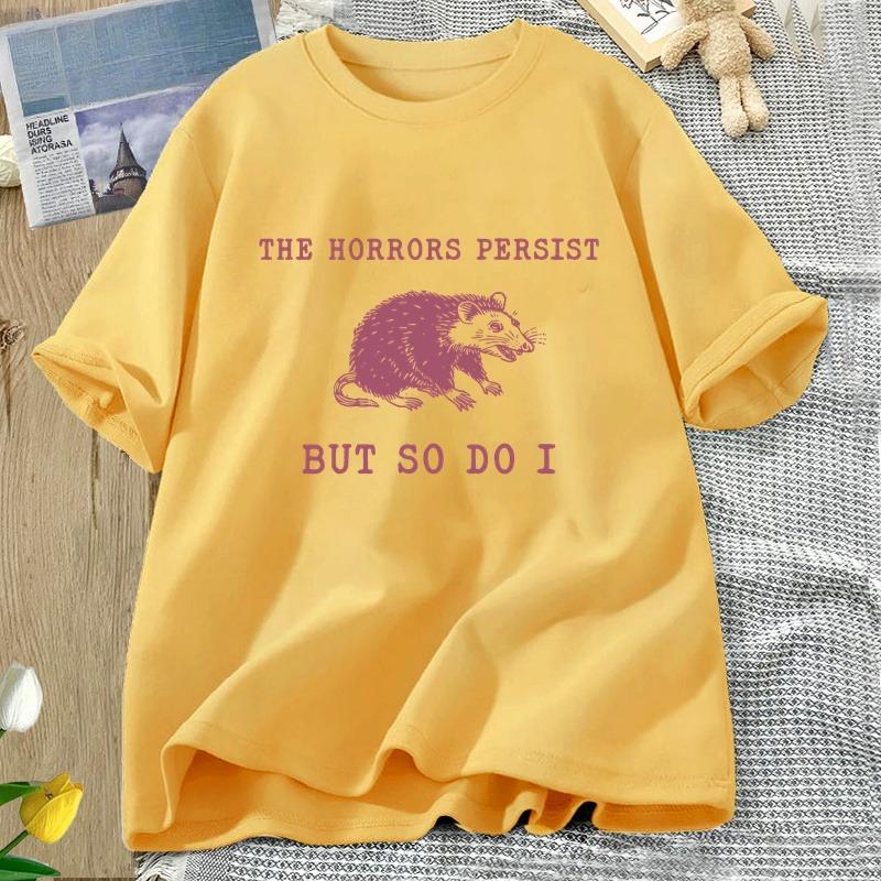 The Horrors Persist But So Do I Tshirt Animal Awesome Oppossum Funny Unisextal Health Meme T Shirt Raccoon Graphic T Shirts Tops 4XL
The Horrors Persist But So Do I Tshirt Animal Awesome Oppossum Funny Unisextal Health Meme T Shirt Raccoon Graphic T Shirts Tops 4XL