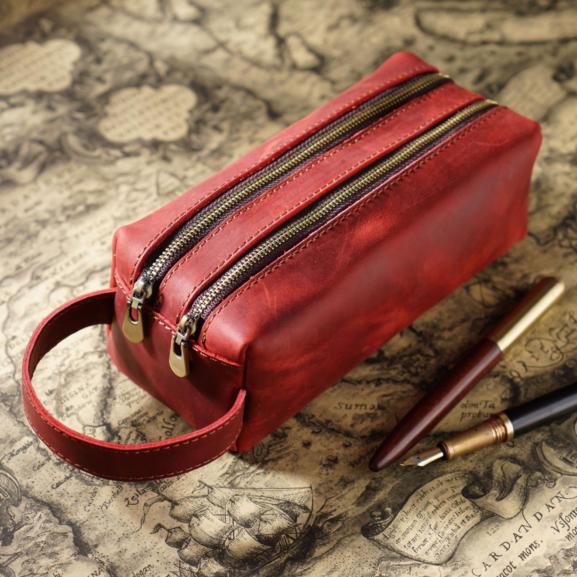 Leather Pencil Case Students Simple Super Large Capacity Creative Double-Layer Stationery Box Girls Zipper Storage Bag Quality
Leather Pencil Case Students Simple Super Large Capacity Creative Double-Layer Stationery Box Girls Zipper Storage Bag Quality