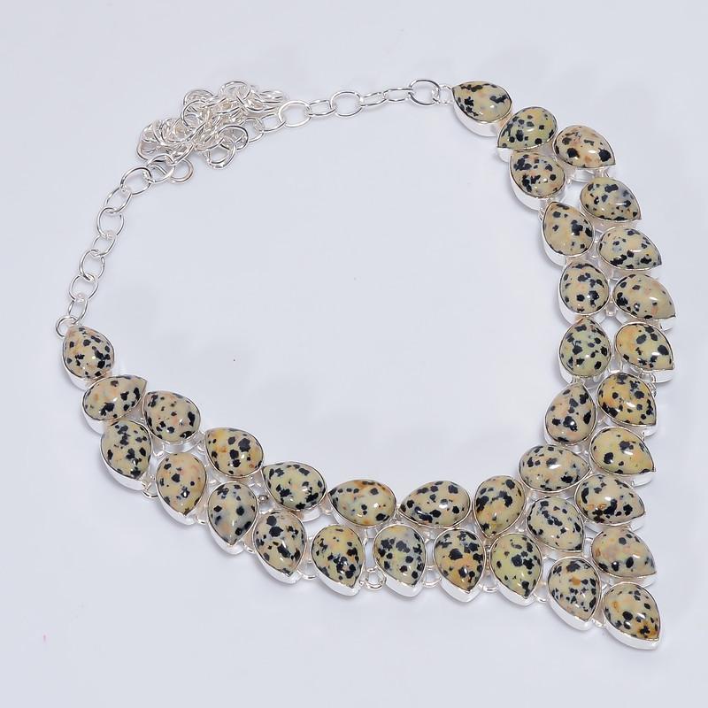 Beautiful Top Grade Qualite 100% Natural Dalmatian Jasper Pear Shape Ethnic Style Handmade Jewelry 925 Steling Silver Necklace 19 WSJ-5115 срібний
Beautiful Top Grade Qualite 100% Natural Dalmatian Jasper Pear Shape Ethnic Style Handmade Jewelry 925 Steling Silver Necklace 19 WSJ-5115 срібний