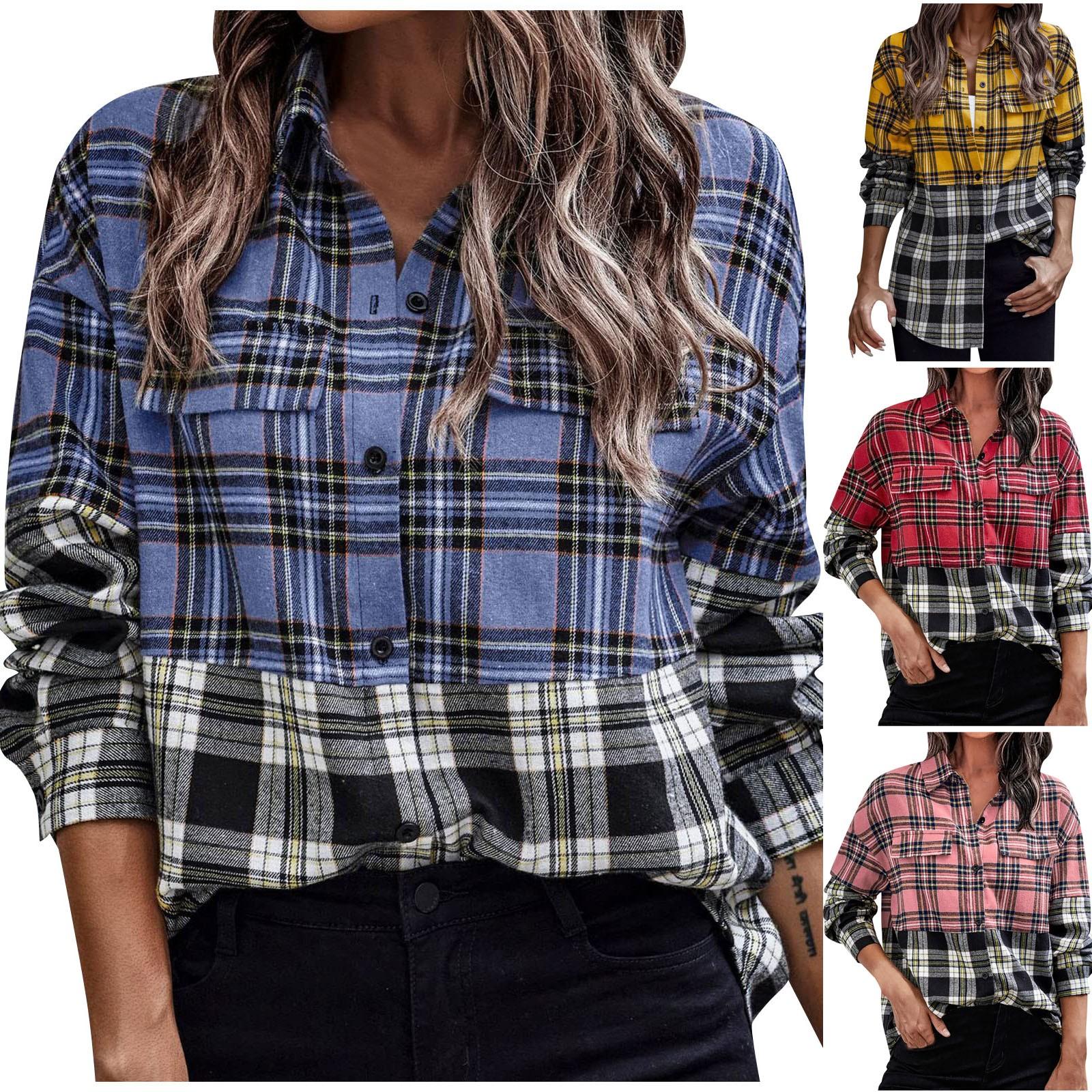 Женская модная повседневная свободная рубашка в клетку с длинным рукавом с принтом
Женская модная повседневная свободная рубашка в клетку с длинным рукавом с принтом