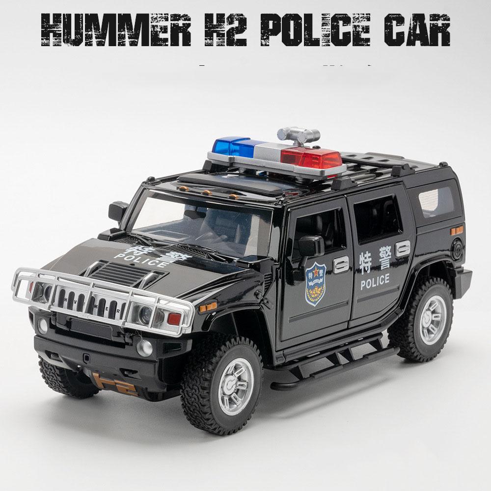 1/24 H2 Police Toy Model Car Alloy Diecast 6 Doors Opened with Sound Light Pull Back Rubber Tire Off-road Vehicles for Kid Gifts
1/24 H2 Police Toy Model Car Alloy Diecast 6 Doors Opened with Sound Light Pull Back Rubber Tire Off-road Vehicles for Kid Gifts
