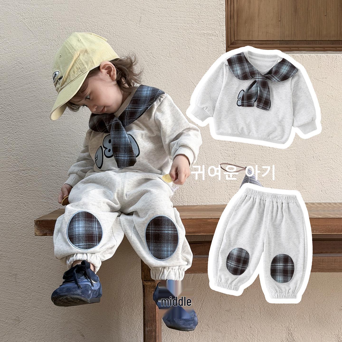 Unisex Korean Style Two-Piece Baby Set: Hoodie & Sweatpants for Infants/Toddlers - Perfect Spring/Autumn Wear 100 CM світло-сірий колір
Unisex Korean Style Two-Piece Baby Set: Hoodie & Sweatpants for Infants/Toddlers - Perfect Spring/Autumn Wear 100 CM світло-сірий колір