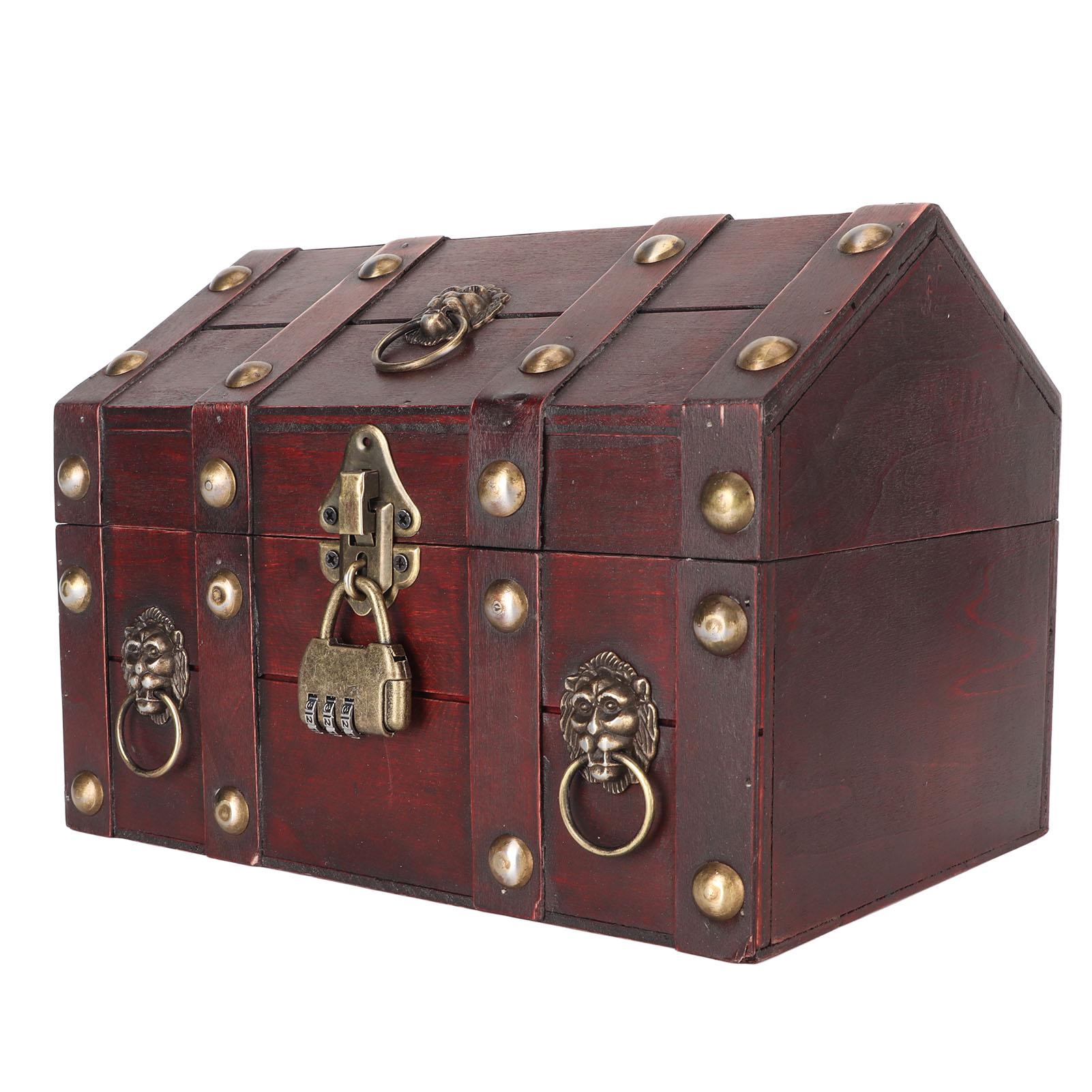 Treasure Chest Storage Box with Combination Lock Handcraft Exquisite Wood Treasure Box for Jewelry
Treasure Chest Storage Box with Combination Lock Handcraft Exquisite Wood Treasure Box for Jewelry