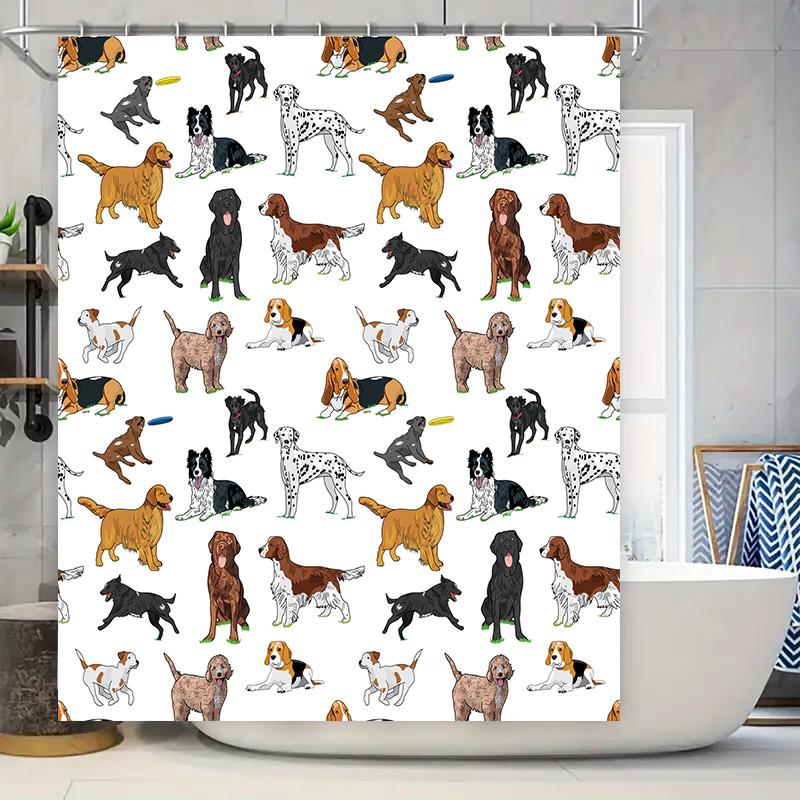 Colorful Dog Print Shower Curtain Decorate Your Bathroom With This Cute Playful Design Featuring A Variety Of Dog Breeds In Diff W60H190(CM)-1 Pcs
Colorful Dog Print Shower Curtain Decorate Your Bathroom With This Cute Playful Design Featuring A Variety Of Dog Breeds In Diff W60H190(CM)-1 Pcs