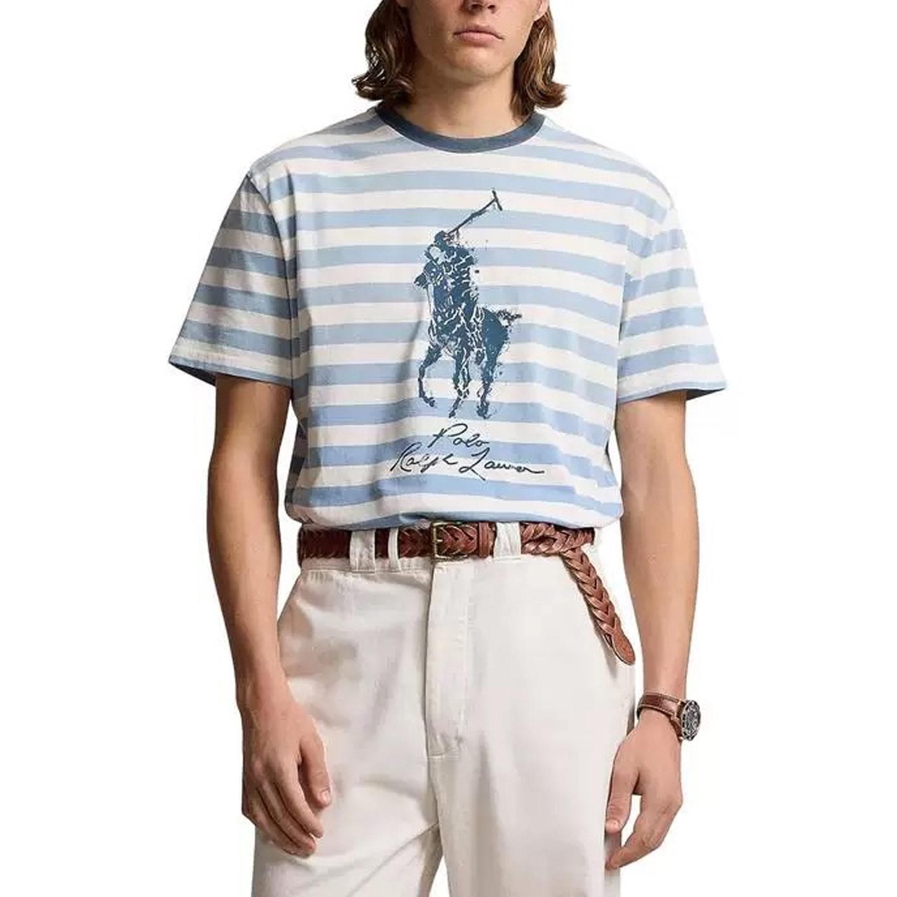 Мужская футболка Polo Ralph Lauren с принтом логотипа в виде букв, в полоску, с круглым вырезом и короткими рукавами, синяя 710941840-001 S
Мужская футболка Polo Ralph Lauren с принтом логотипа в виде букв, в полоску, с круглым вырезом и короткими рукавами, синяя 710941840-001 S