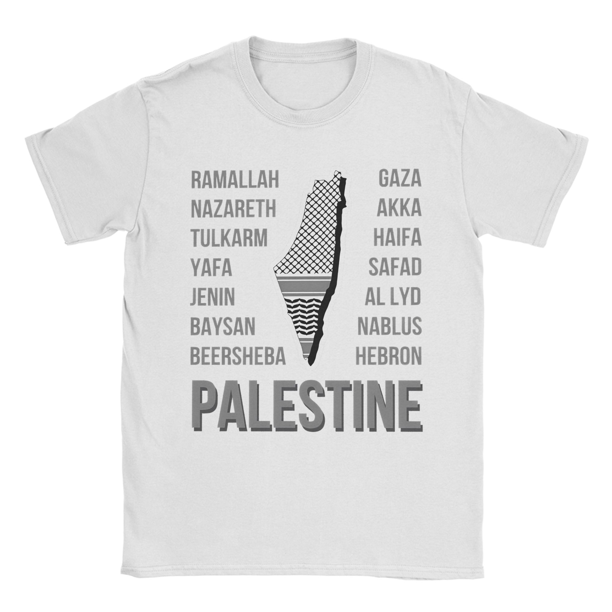 Palestine Cities and Map with Keffiyeh Print T Shirt Summer T Shirts Men 100 Cotton Plus Size Clothes ShortSleeved Tops L
Palestine Cities and Map with Keffiyeh Print T Shirt Summer T Shirts Men 100 Cotton Plus Size Clothes ShortSleeved Tops L