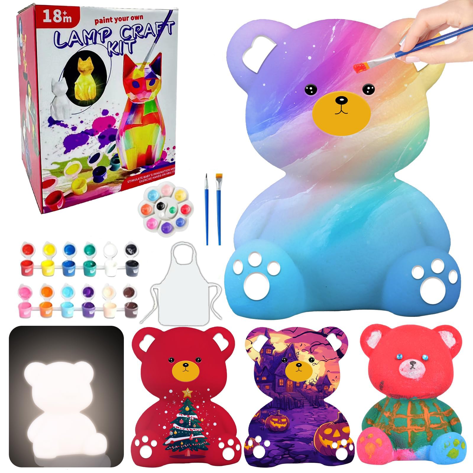 Рисование животной лампы, набор для рисования, набор красок, набор для рукоделия, набор для DIY, ручная работа, непрямое освещение, ночник, изготовление, игрушка, мальчик, девочка, день рождения, школьный фестиваль