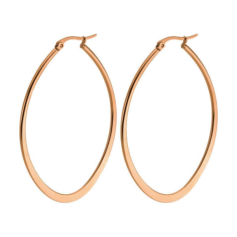 Lokaer Stainless Stee Trendy Oval Flattened Exaggerated Hoop Earrings Black/Gold Color Party Earrings Jewelry For Women E18374 30mm
Lokaer Stainless Stee Trendy Oval Flattened Exaggerated Hoop Earrings Black/Gold Color Party Earrings Jewelry For Women E18374 30mm