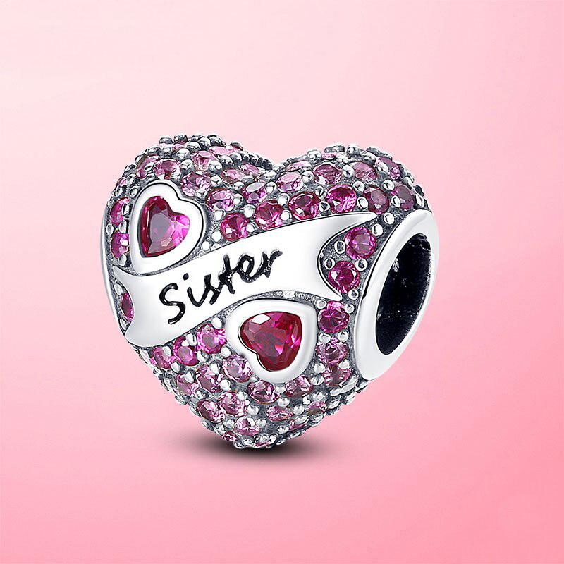 Новые бусины Love Beads 925 пробы из стерлингового серебра с кубическим цирконием цвета фуксии в форме сердца, подвеска в виде сестры, оригинальный модный браслет для женщин, ювелирные изделия своими руками
Новые бусины Love Beads 925 пробы из стерлингового серебра с кубическим цирконием цвета фуксии в форме сердца, подвеска в виде сестры, оригинальный модный браслет для женщин, ювелирные изделия своими руками