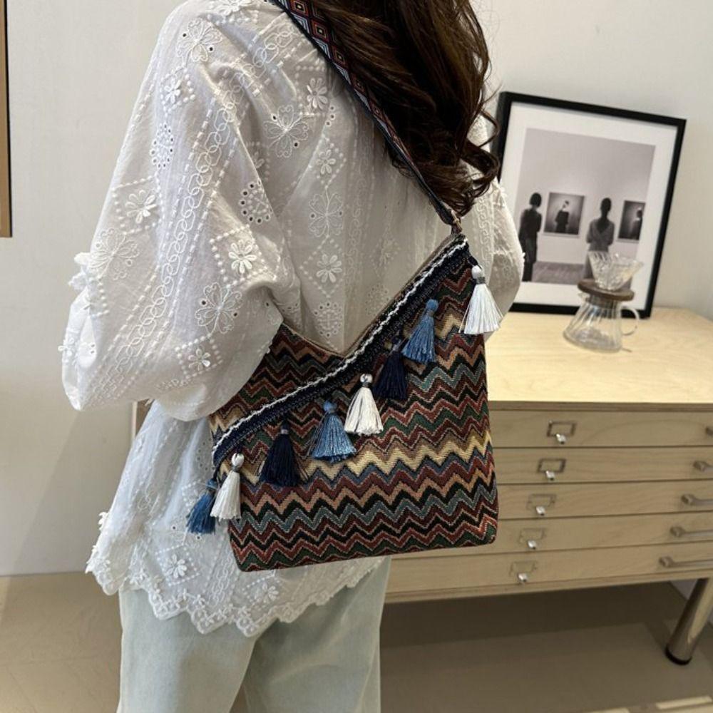 Tassel Ethnic Style Crossbody Bags Vintage Fringe Shoulder Bag All-match Bohemian Tote Bag Women кавовий
Tassel Ethnic Style Crossbody Bags Vintage Fringe Shoulder Bag All-match Bohemian Tote Bag Women кавовий