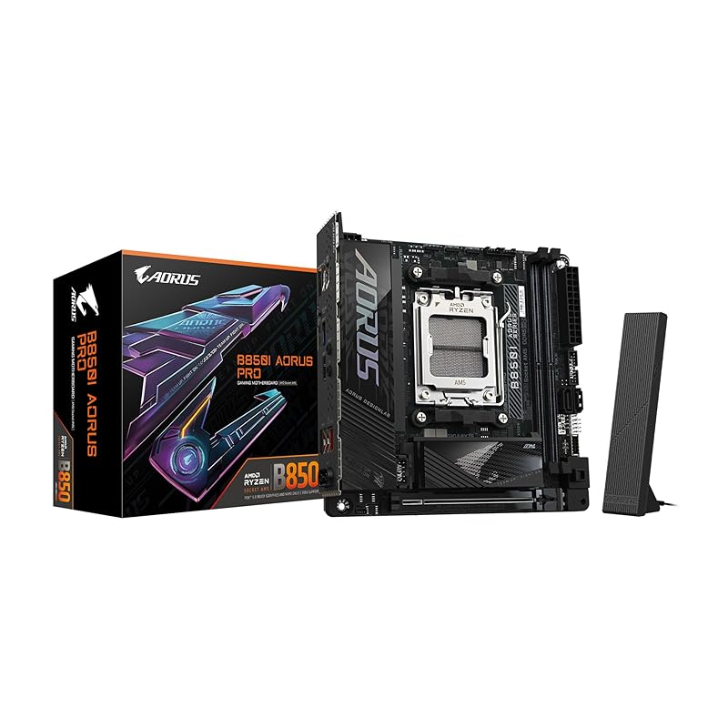 GIGABYTE B850I AORUS PRO - AMD Ryzen for white color Mini-ITX Gaming motherboard for small PCs MB6680
GIGABYTE B850I AORUS PRO - AMD Ryzen for white color Mini-ITX Gaming motherboard for small PCs MB6680