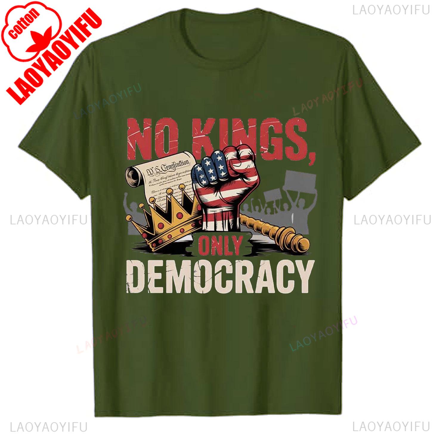 Political No Kings In Anti Authoritarian Protest Democracy Not Monarchy Regular short sleeve graphic t shirts new arrival 4XL
Political No Kings In Anti Authoritarian Protest Democracy Not Monarchy Regular short sleeve graphic t shirts new arrival 4XL