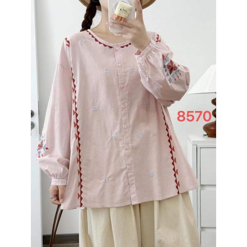 2025 Spring Retro Ethnic Embroidered Stand Collar Oversized Women s Cardigan Long Sleeve Shirt One Size рожевий
2025 Spring Retro Ethnic Embroidered Stand Collar Oversized Women s Cardigan Long Sleeve Shirt One Size рожевий