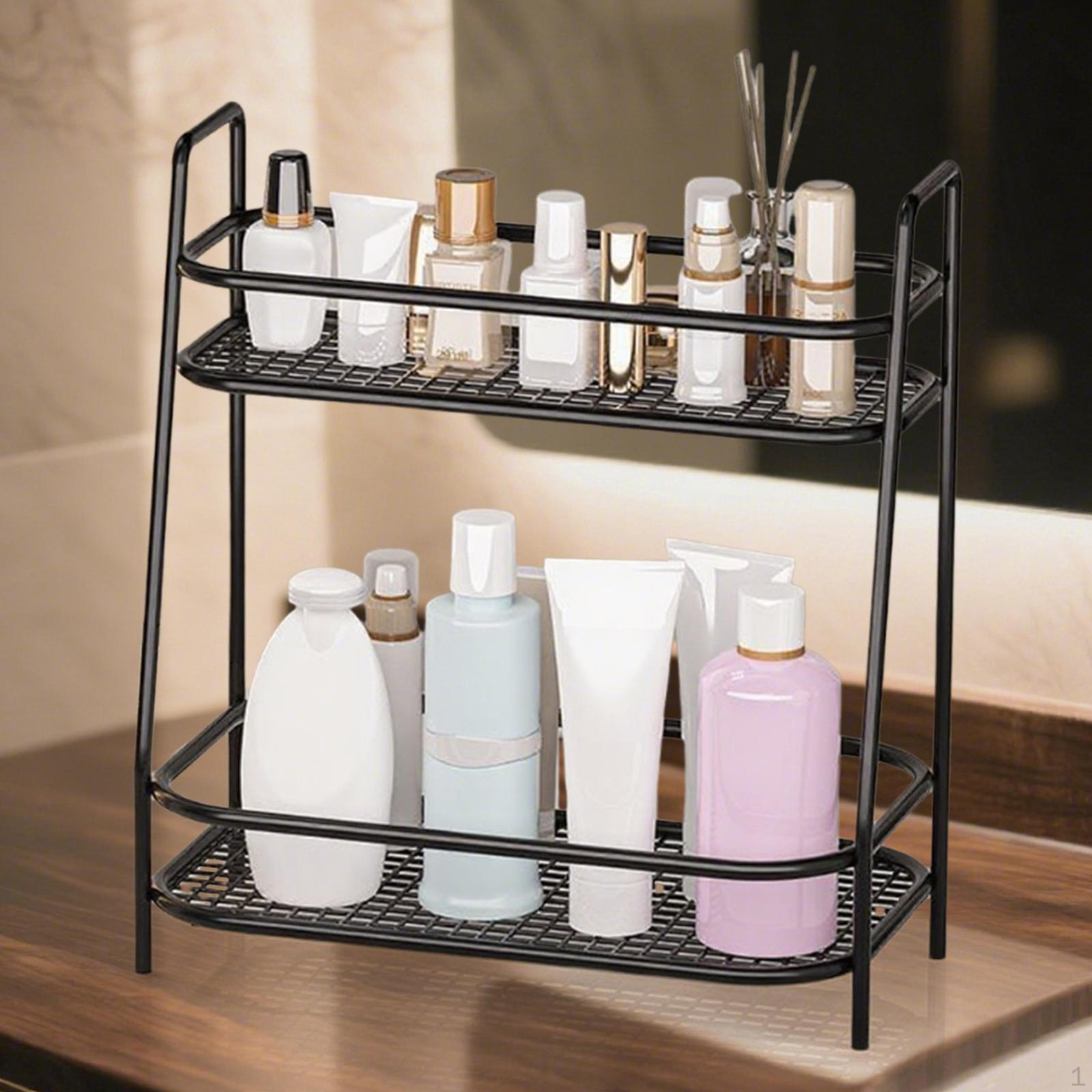 Двухуровневый органайзер для ванной комнаты для столешницы, подставка для макияжа и парфюмерии чёрный
Двухуровневый органайзер для ванной комнаты для столешницы, подставка для макияжа и парфюмерии чёрный