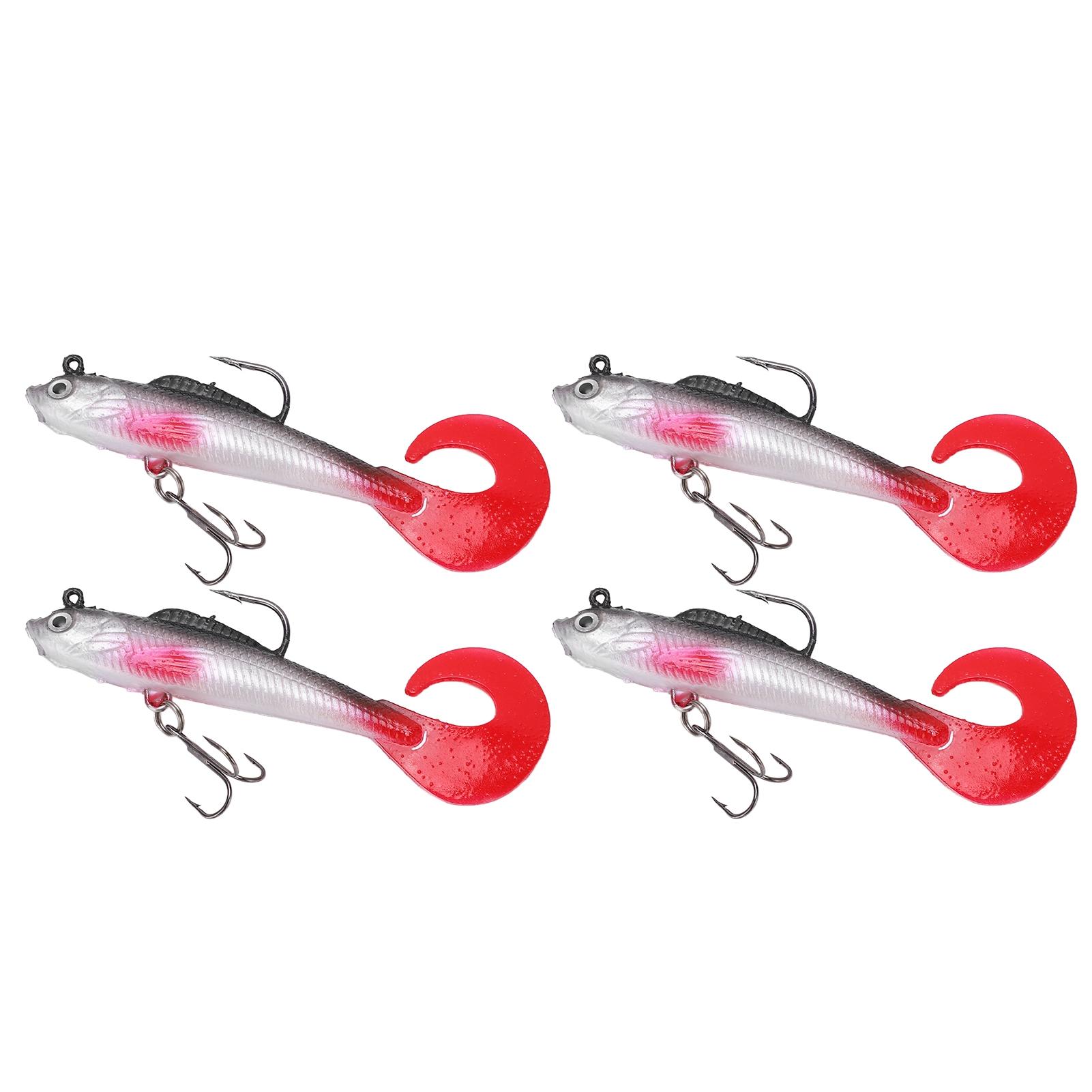 4Pcs Bass Fishing Lure Soft Swimbait Fishing Bait Grub Worm Tail with 2 Hooks for Freshwater Saltwater
4Pcs Bass Fishing Lure Soft Swimbait Fishing Bait Grub Worm Tail with 2 Hooks for Freshwater Saltwater