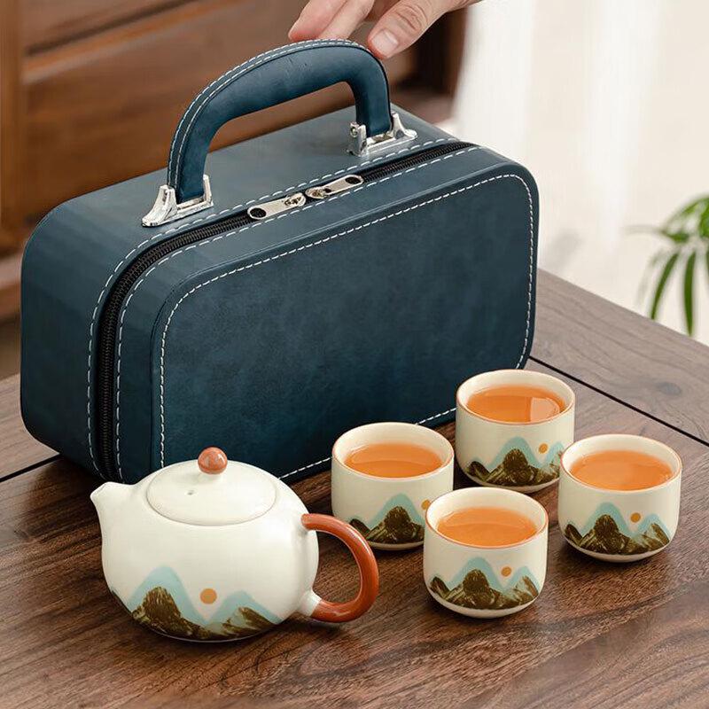 Qian Li Jiang Shan Portable Ceramic Kung Fu Tea Set
Qian Li Jiang Shan Portable Ceramic Kung Fu Tea Set