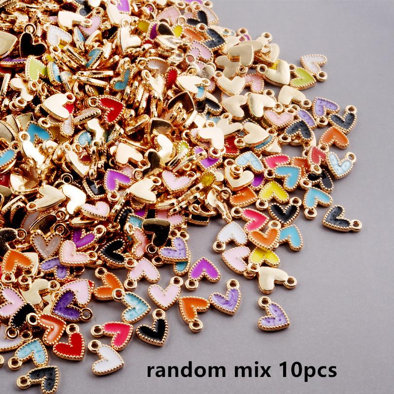 DIY Mini Enamel Heart Charms For Jewelry Making Supplies Random Mix Metal Alloy Gold Color Love Pendant Handmade Bracelets Charm
DIY Mini Enamel Heart Charms For Jewelry Making Supplies Random Mix Metal Alloy Gold Color Love Pendant Handmade Bracelets Charm