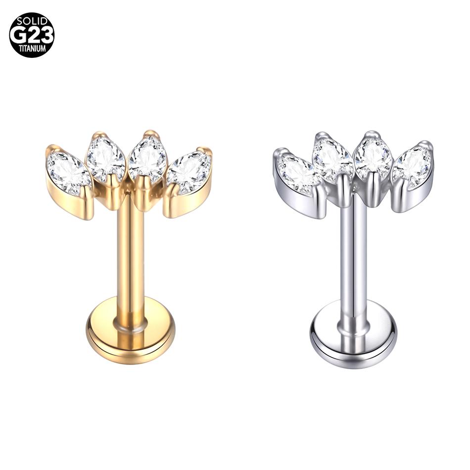 1pcs Titanium Piercing Cross Flower Stud Earring Internally Threaded Cubic Zircon Tragus Helix Piercing Body Jewelry silver color-1.2x6mm
1pcs Titanium Piercing Cross Flower Stud Earring Internally Threaded Cubic Zircon Tragus Helix Piercing Body Jewelry silver color-1.2x6mm