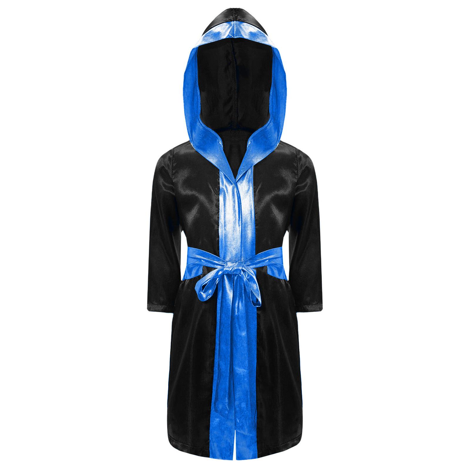 Unisex Kids Boxing Robe Halloween Cosplay Costume Long Sleeve Open Front Metallic Trim Satin Hooded Cloak Belt 5-6 Years чорний/синій
Unisex Kids Boxing Robe Halloween Cosplay Costume Long Sleeve Open Front Metallic Trim Satin Hooded Cloak Belt 5-6 Years чорний/синій