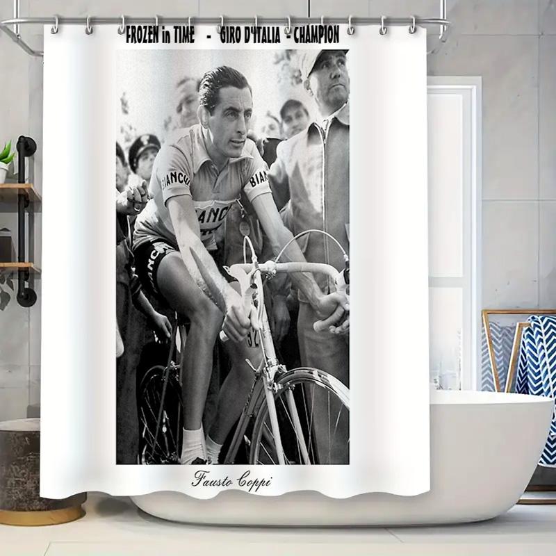 Vintage Cycling Champion Black and White Shower Curtain Sports Fan Gift Bicycle Racer Decor Artistic Wall Hanging Bathroom Set 90x180cm
Vintage Cycling Champion Black and White Shower Curtain Sports Fan Gift Bicycle Racer Decor Artistic Wall Hanging Bathroom Set 90x180cm