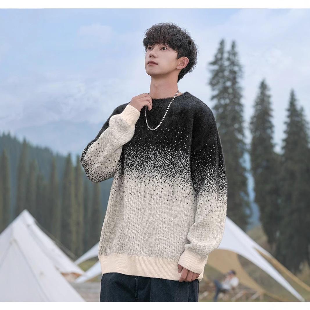 High Street Gradient Knitted Sweater: Autumn/Winter Warm Round Neck Pullover, Textured Loose Trendy Outerwear. XL
High Street Gradient Knitted Sweater: Autumn/Winter Warm Round Neck Pullover, Textured Loose Trendy Outerwear. XL