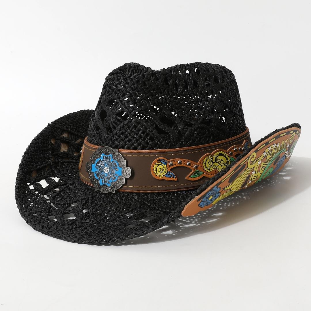 Retro Tibetan-style embroidered cowboy hat for men and women, large brim, western riding sun protection straw hat, summer sun hat Average Size чёрный
Retro Tibetan-style embroidered cowboy hat for men and women, large brim, western riding sun protection straw hat, summer sun hat Average Size чёрный