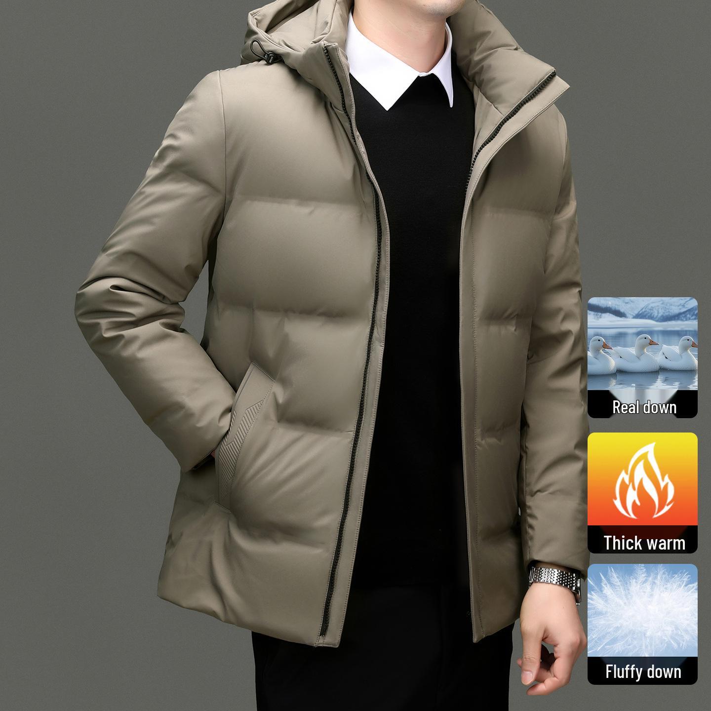 Men s 2025 Winter Hooded Goose Down Jacket - Business Casual Outerwear for Middle-aged Dads Size 170
Men s 2025 Winter Hooded Goose Down Jacket - Business Casual Outerwear for Middle-aged Dads Size 170
