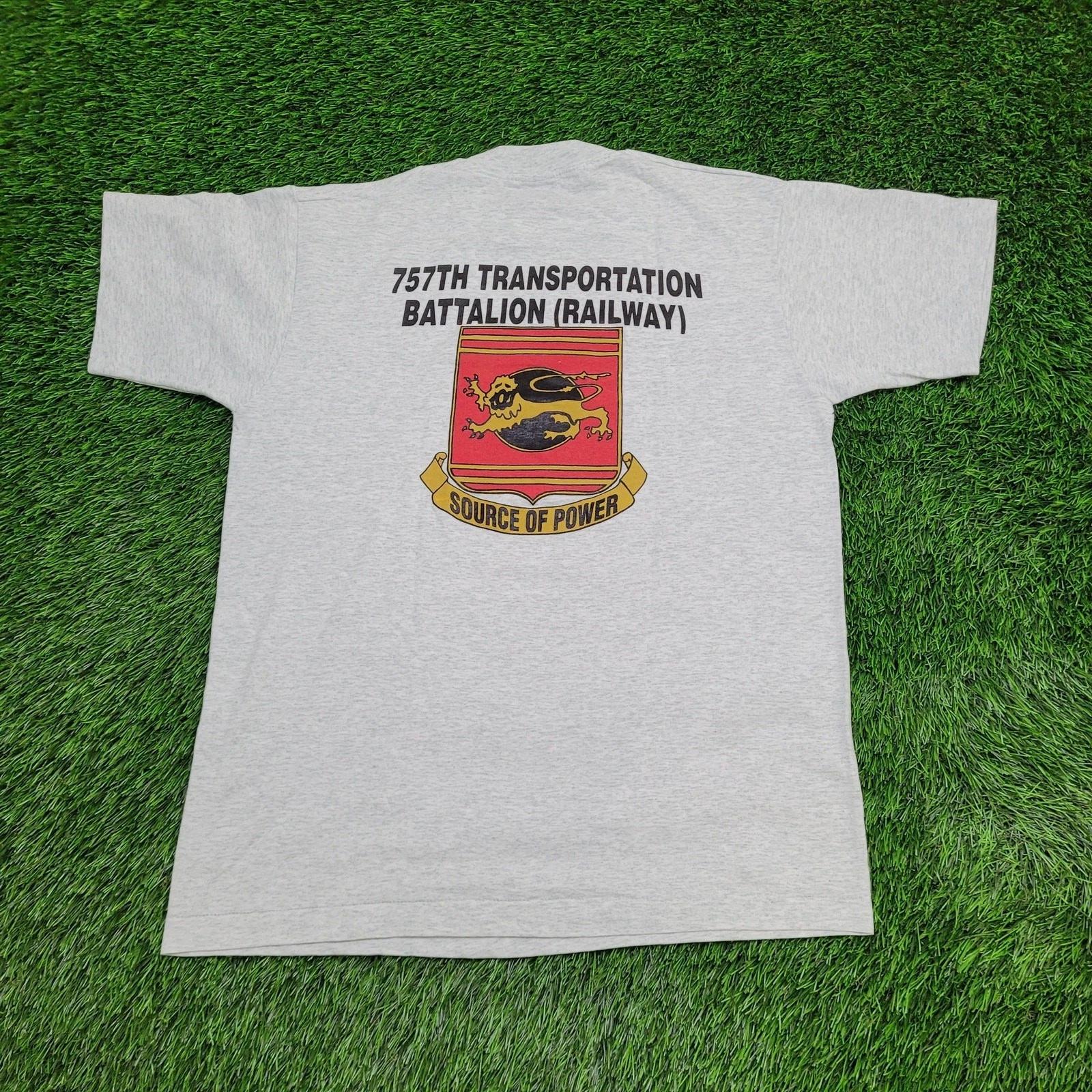 Vintage 757th Transportation Batallion Shirt Large 21x28 Railway 2XL
Vintage 757th Transportation Batallion Shirt Large 21x28 Railway 2XL