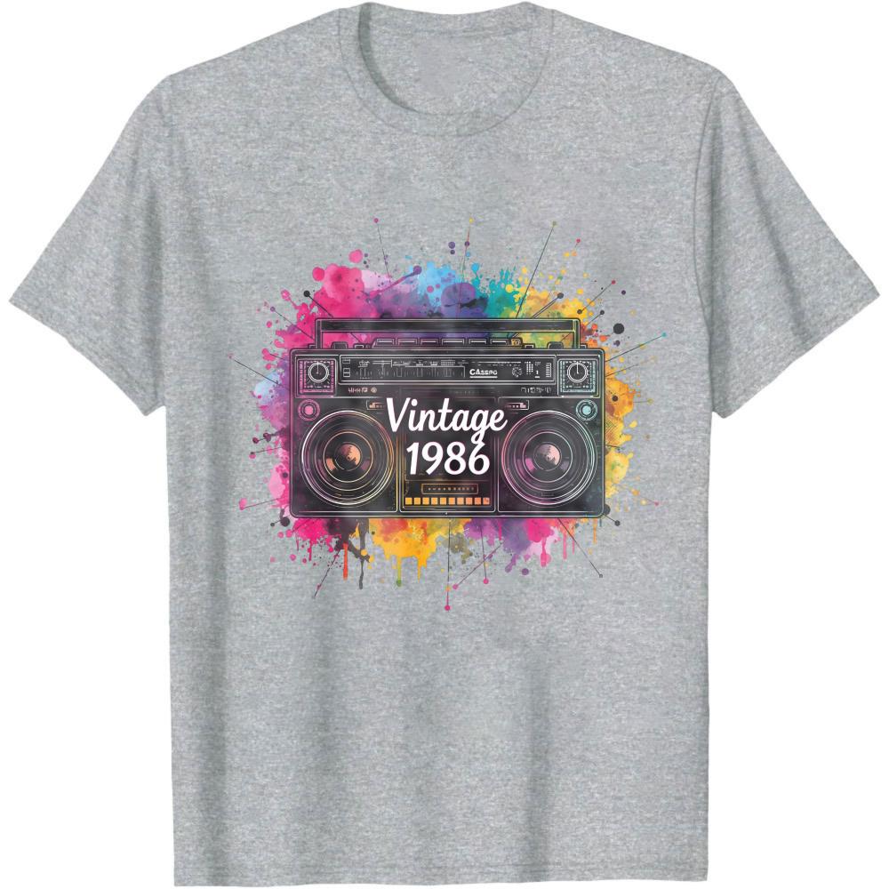 Vintage 1986 Boombox Music Splash Summer Men TShirt Retro Style Casual Wear For Music Lovers Party Outfit Gift For Him 4XL
Vintage 1986 Boombox Music Splash Summer Men TShirt Retro Style Casual Wear For Music Lovers Party Outfit Gift For Him 4XL