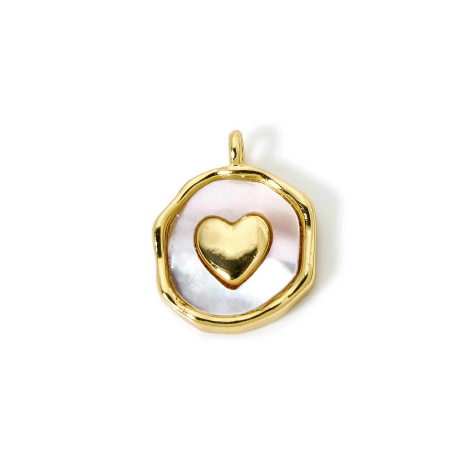 1 Piece Natural Shell & Brass Charms 18K Gold Plated White Round Disc Cross Heart Moon Pendants For DIY Necklace 15mm x 12mm
1 Piece Natural Shell & Brass Charms 18K Gold Plated White Round Disc Cross Heart Moon Pendants For DIY Necklace 15mm x 12mm