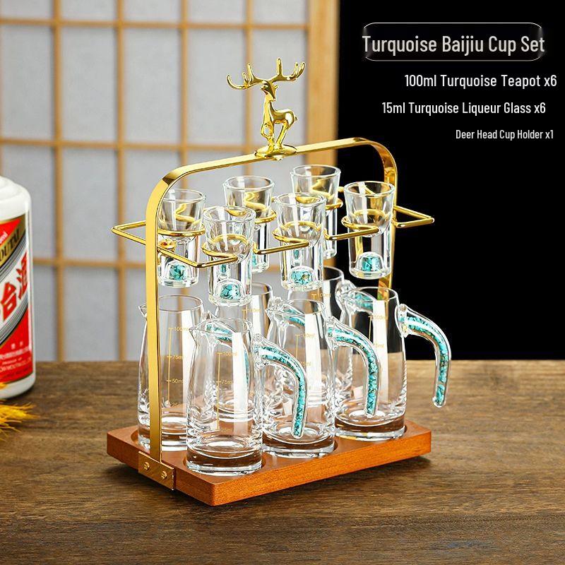 Набор хрустальных рюмок для байцзю с золотой фольгой ручной работы
Набор хрустальных рюмок для байцзю с золотой фольгой ручной работы