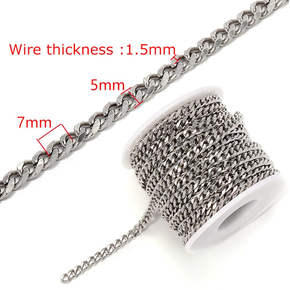 1meter Stainless Steel Chain for Choker Necklace Jewelry Making DIY Men Women Gold Color Curb Cuban Link Thick Steampunk Chain
1meter Stainless Steel Chain for Choker Necklace Jewelry Making DIY Men Women Gold Color Curb Cuban Link Thick Steampunk Chain