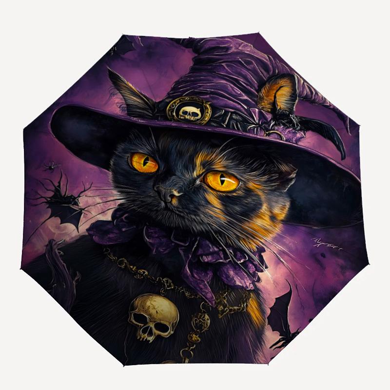 1pc Witch Cat Automatic Folding Umbrella, Lightweight Retractable Compact Travel Umbrella, 8-Rib Sturdy Frame, Fine Outdoor Umbrella050
1pc Witch Cat Automatic Folding Umbrella, Lightweight Retractable Compact Travel Umbrella, 8-Rib Sturdy Frame, Fine Outdoor Umbrella050