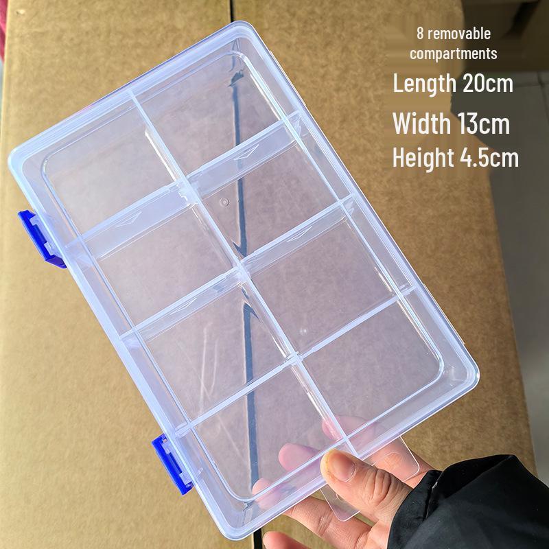 8-Compartment Clear Plastic Storage Box with Lid for Tools and Electronic Parts 20x13x4.5 cm
8-Compartment Clear Plastic Storage Box with Lid for Tools and Electronic Parts 20x13x4.5 cm