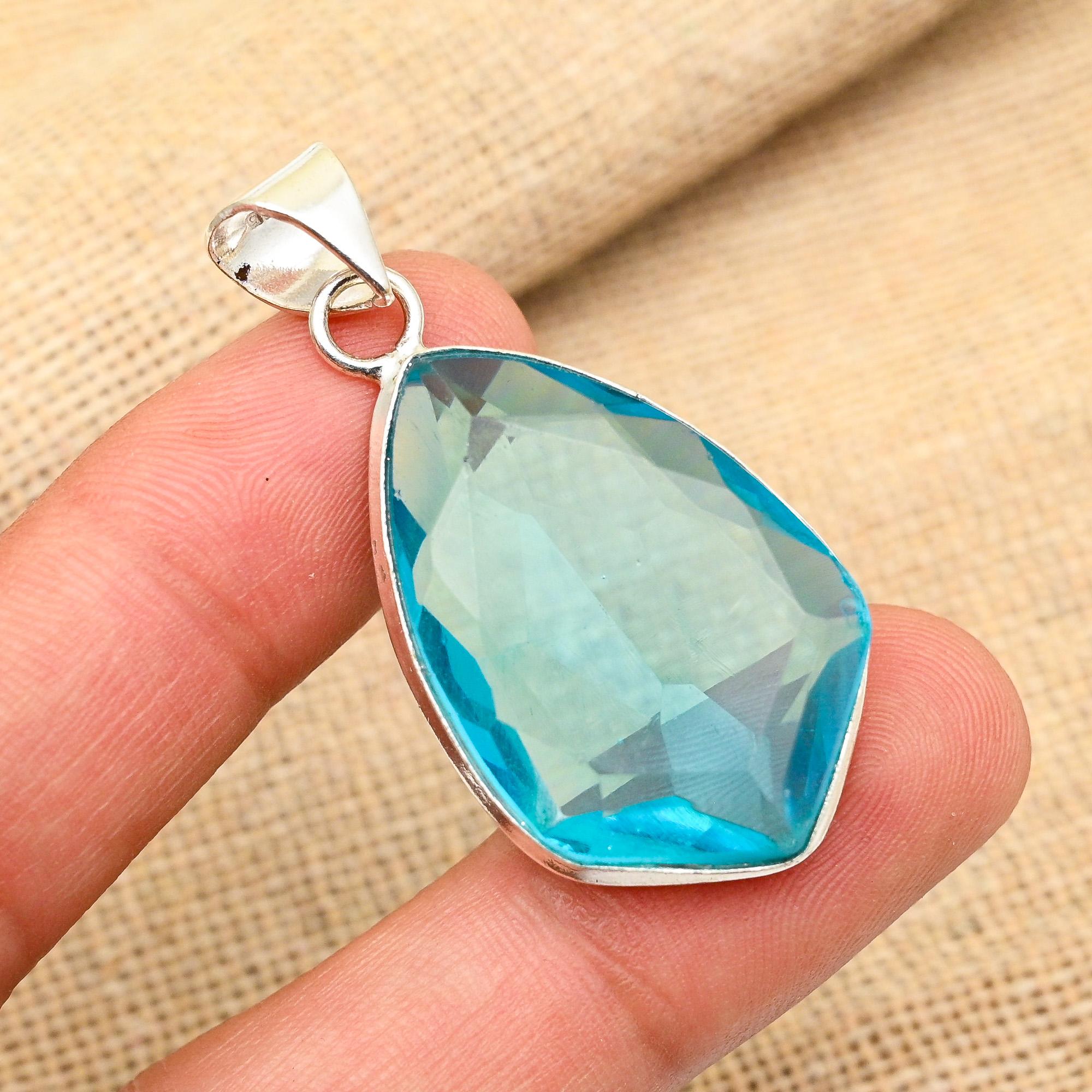 Blue Topaz Gemstone Gemstone 925 Solid Sterling Silver Handmade Jewelry Pendant Fro Women
Blue Topaz Gemstone Gemstone 925 Solid Sterling Silver Handmade Jewelry Pendant Fro Women