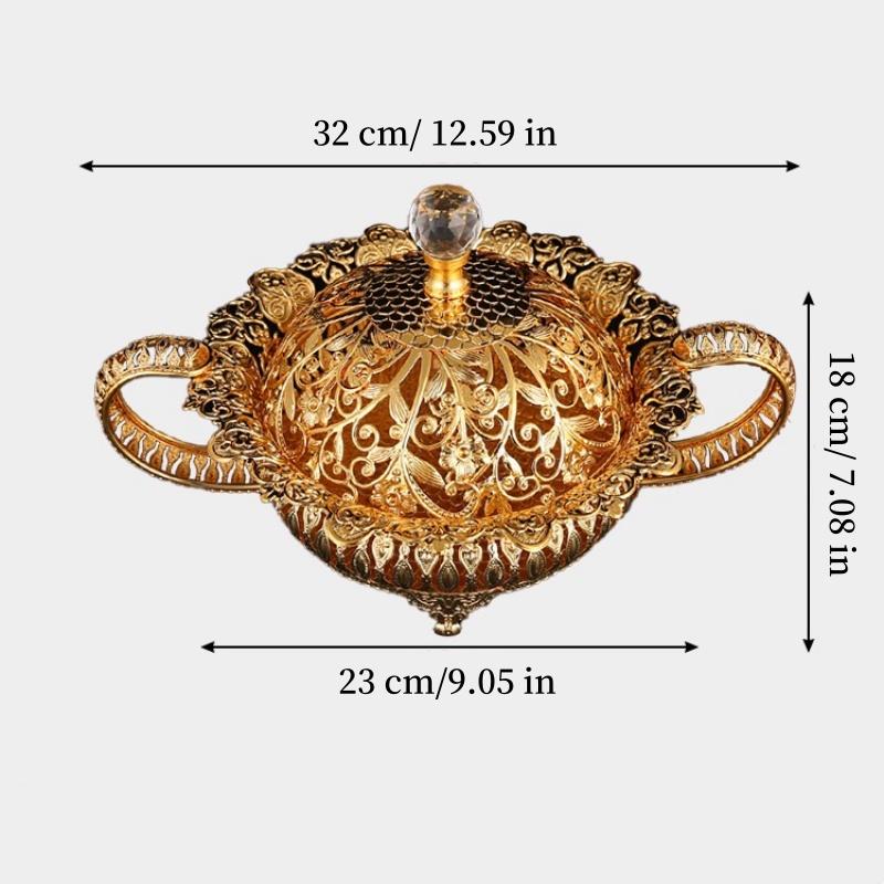 Fruit Tray, Alloy Cake With lid Plate, Golden Exquisite Hollowed-Out Snack Disc,Nuts Organizer Living Room Desktop Decoration
Fruit Tray, Alloy Cake With lid Plate, Golden Exquisite Hollowed-Out Snack Disc,Nuts Organizer Living Room Desktop Decoration