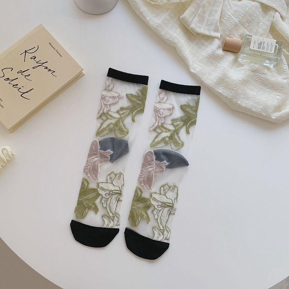 Crystal Silk Socks Summer Girls Mesh Flower Socks Women s Socks Middle Tube Socks Floral Hosiery чёрный
Crystal Silk Socks Summer Girls Mesh Flower Socks Women s Socks Middle Tube Socks Floral Hosiery чёрный