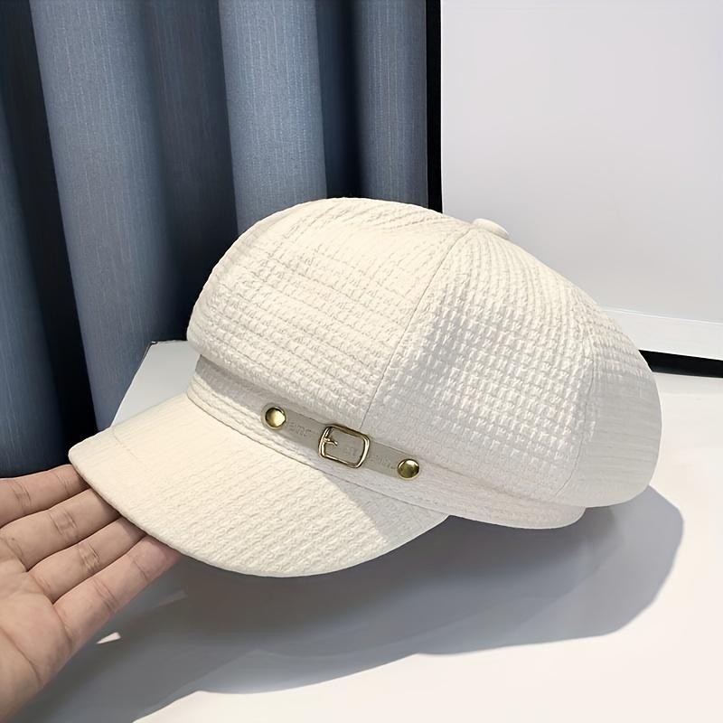 Ремень с декором, тисненая шляпа газетчика, элегантная однотонная кепка художника, легкие дышащие береты, шапки для женщин, осень и зима
Ремень с декором, тисненая шляпа газетчика, элегантная однотонная кепка художника, легкие дышащие береты, шапки для женщин, осень и зима
