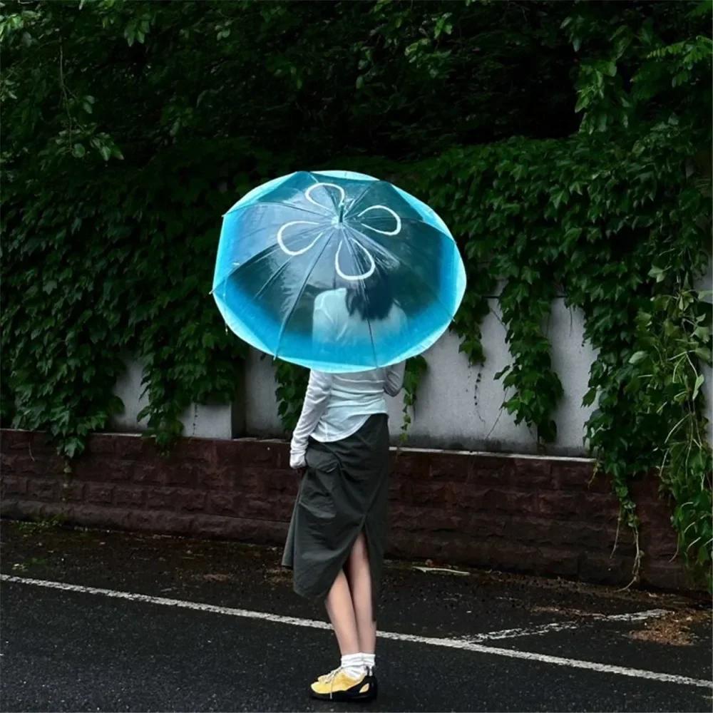 New Arrival Long Handle Jellyfish Umbrella Automatic Transparent Gradient Unique Beach Parasol Plastic Rain Gear
New Arrival Long Handle Jellyfish Umbrella Automatic Transparent Gradient Unique Beach Parasol Plastic Rain Gear