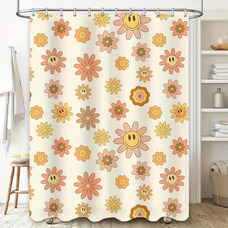 Happy Smile Flower Bath Shower Curtain Decorative Print Waterproof Fabric Home Decoration Accessories (White) W60H190(CM)-1 Pcs
Happy Smile Flower Bath Shower Curtain Decorative Print Waterproof Fabric Home Decoration Accessories (White) W60H190(CM)-1 Pcs