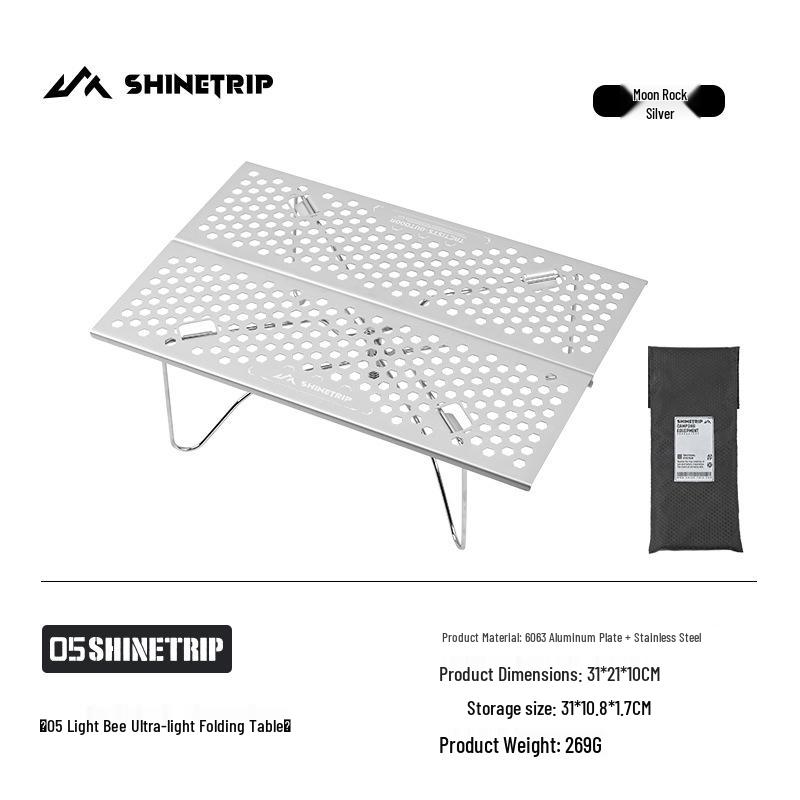 Shinetrip Ultra-light Aluminum Folding Camping Table for Hiking and Outdoor Use
Shinetrip Ultra-light Aluminum Folding Camping Table for Hiking and Outdoor Use