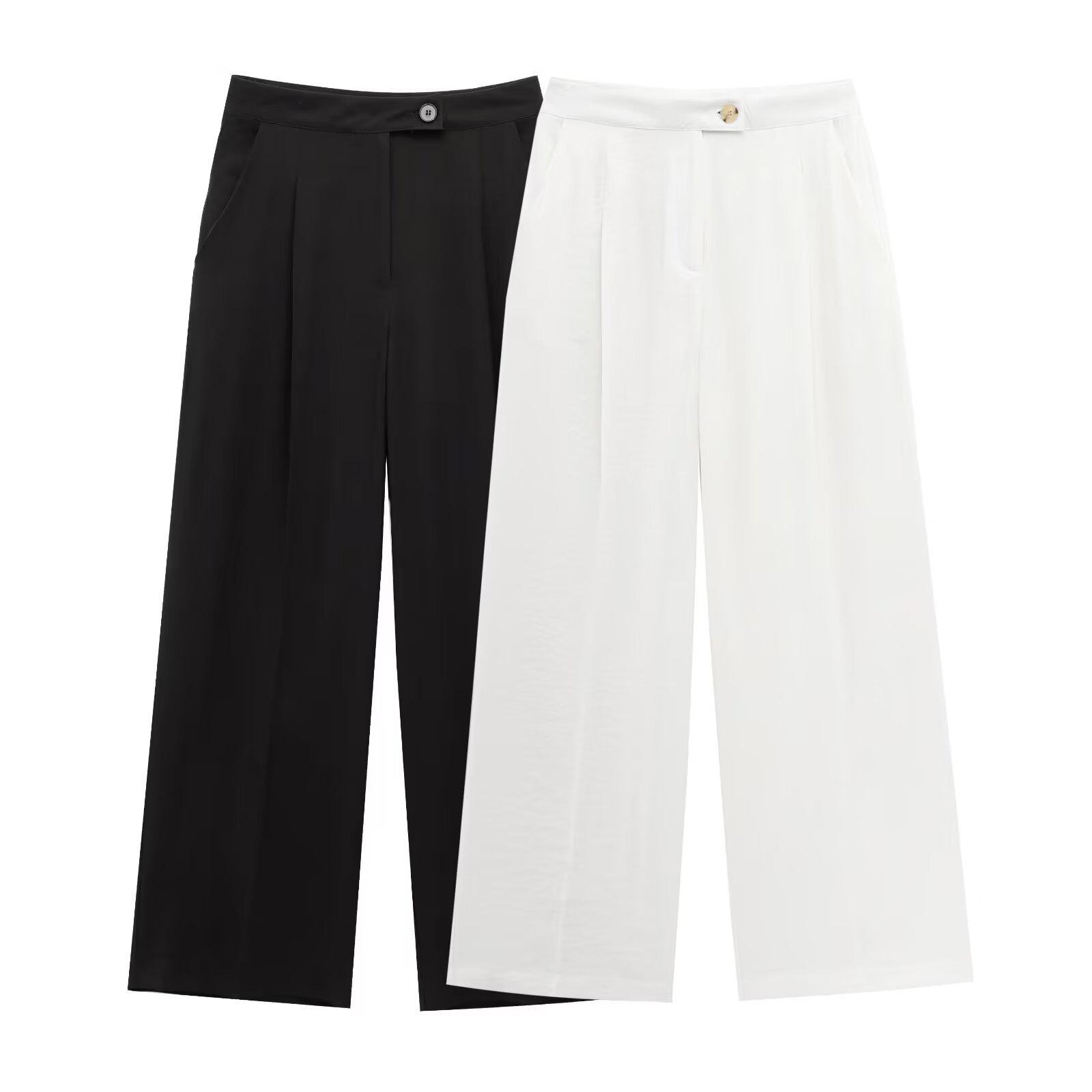 Spring 2025 Women s Wide-Leg Pleated Twill Pants - European & American Casual Style M
Spring 2025 Women s Wide-Leg Pleated Twill Pants - European & American Casual Style M